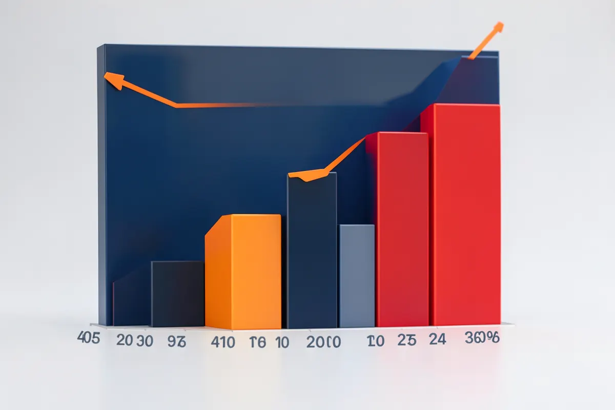 Gráfico de barras mostrando o aumento de preços de mídia outdoor ao longo do tempo