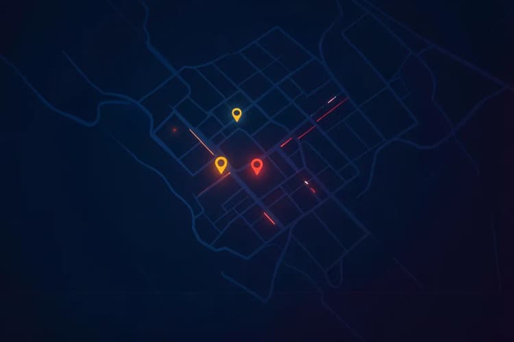 Um mapa estilizado mostrando pontos de mídia OOH e DOOH na Barra da Tijuca e Recreio dos Bandeirantes.